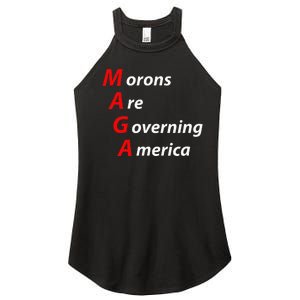 Morons Are Governing America Anti Trump Political Women's Perfect Tri Rocker Tank