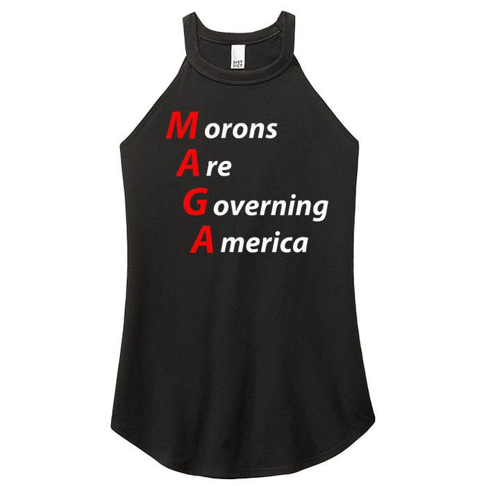 Morons Are Governing America Anti Trump Political Women's Perfect Tri Rocker Tank