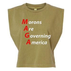 Morons Are Governing America Anti Trump Political Garment-Dyed Women's Muscle Tee