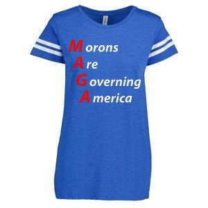 Morons Are Governing America Anti Trump Political Enza Ladies Jersey Football T-Shirt