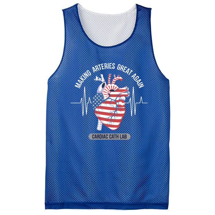 Making Arteries Great Again Cardiac Cath Lab Meaningful Gift Mesh Reversible Basketball Jersey Tank