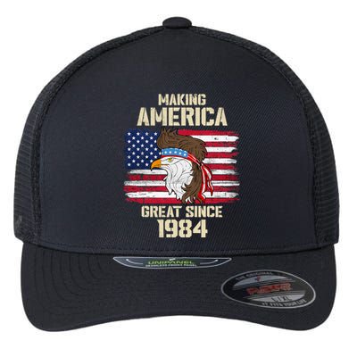 Making America Great Since 1984 Distressed Birthday Flexfit Unipanel Trucker Cap