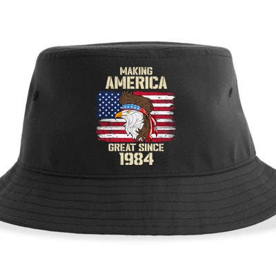 Making America Great Since 1984 Distressed Birthday Sustainable Bucket Hat