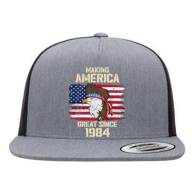 Making America Great Since 1984 Distressed Birthday Flat Bill Trucker Hat