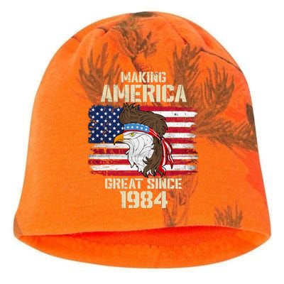 Making America Great Since 1984 Distressed Birthday Kati - Camo Knit Beanie