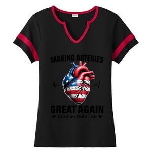 Making Arteries Great Again Cardiology For Cardiac Cath Lab Gift Ladies Halftime Notch Neck Tee