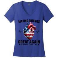 Making Arteries Great Again Cardiology For Cardiac Cath Lab Gift Women's V-Neck T-Shirt