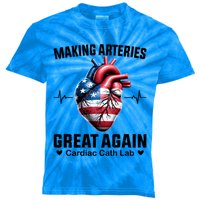 Making Arteries Great Again Cardiology For Cardiac Cath Lab Gift Kids Tie-Dye T-Shirt