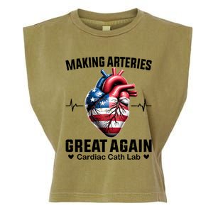 Making Arteries Great Again Cardiology For Cardiac Cath Lab Gift Garment-Dyed Women's Muscle Tee