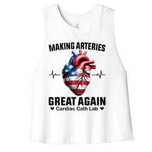 Making Arteries Great Again Cardiology For Cardiac Cath Lab Gift Women's Racerback Cropped Tank