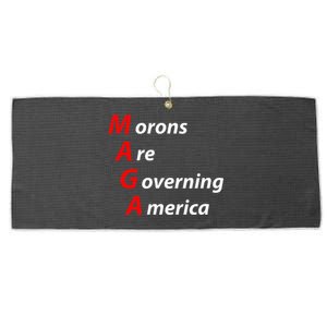 Morons Are Governing America Anti Trump Political Large Microfiber Waffle Golf Towel