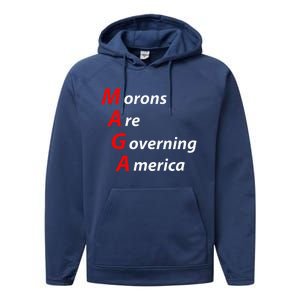 Morons Are Governing America Anti Trump Political Performance Fleece Hoodie