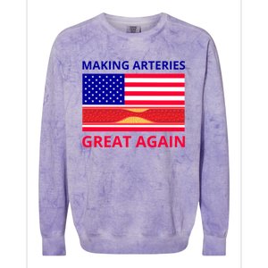 Making Arteries Great Again For Cardiac Cath Lab Doc Nurse Gift Colorblast Crewneck Sweatshirt