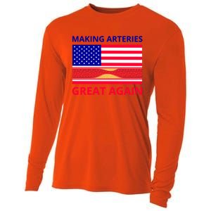 Making Arteries Great Again For Cardiac Cath Lab Doc Nurse Gift Cooling Performance Long Sleeve Crew