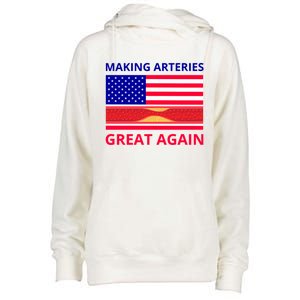 Making Arteries Great Again For Cardiac Cath Lab Doc Nurse Gift Womens Funnel Neck Pullover Hood