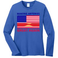 Making Arteries Great Again For Cardiac Cath Lab Doc Nurse Gift Ladies Long Sleeve Shirt