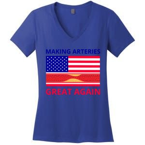 Making Arteries Great Again For Cardiac Cath Lab Doc Nurse Gift Women's V-Neck T-Shirt