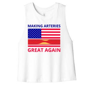 Making Arteries Great Again For Cardiac Cath Lab Doc Nurse Gift Women's Racerback Cropped Tank