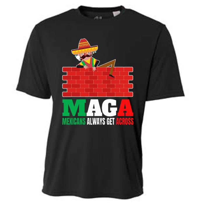 Mexicans Always Get Across Anti Funny Mexico Pride Cooling Performance Crew T-Shirt