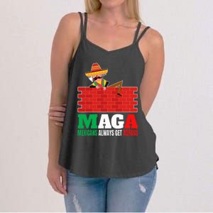 Mexicans Always Get Across Anti Funny Mexico Pride Women's Strappy Tank