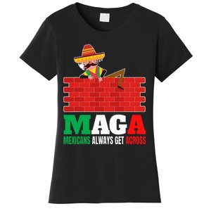 Mexicans Always Get Across Anti Funny Mexico Pride Women's T-Shirt