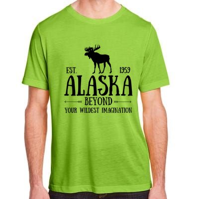 Moose Alaska Gift Mountain Last Frontier Alaska Cute Gift Adult ChromaSoft Performance T-Shirt