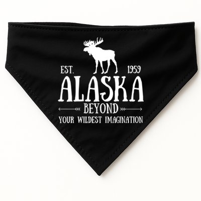 Moose Alaska Gift Mountain Last Frontier Alaska Cute Gift USA-Made Doggie Bandana