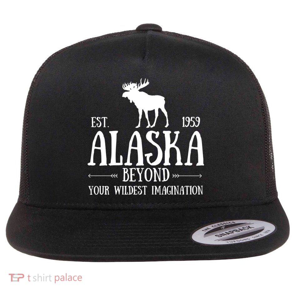 Moose Alaska Gift Mountain Last Frontier Alaska Cute Gift Flatbill Hat