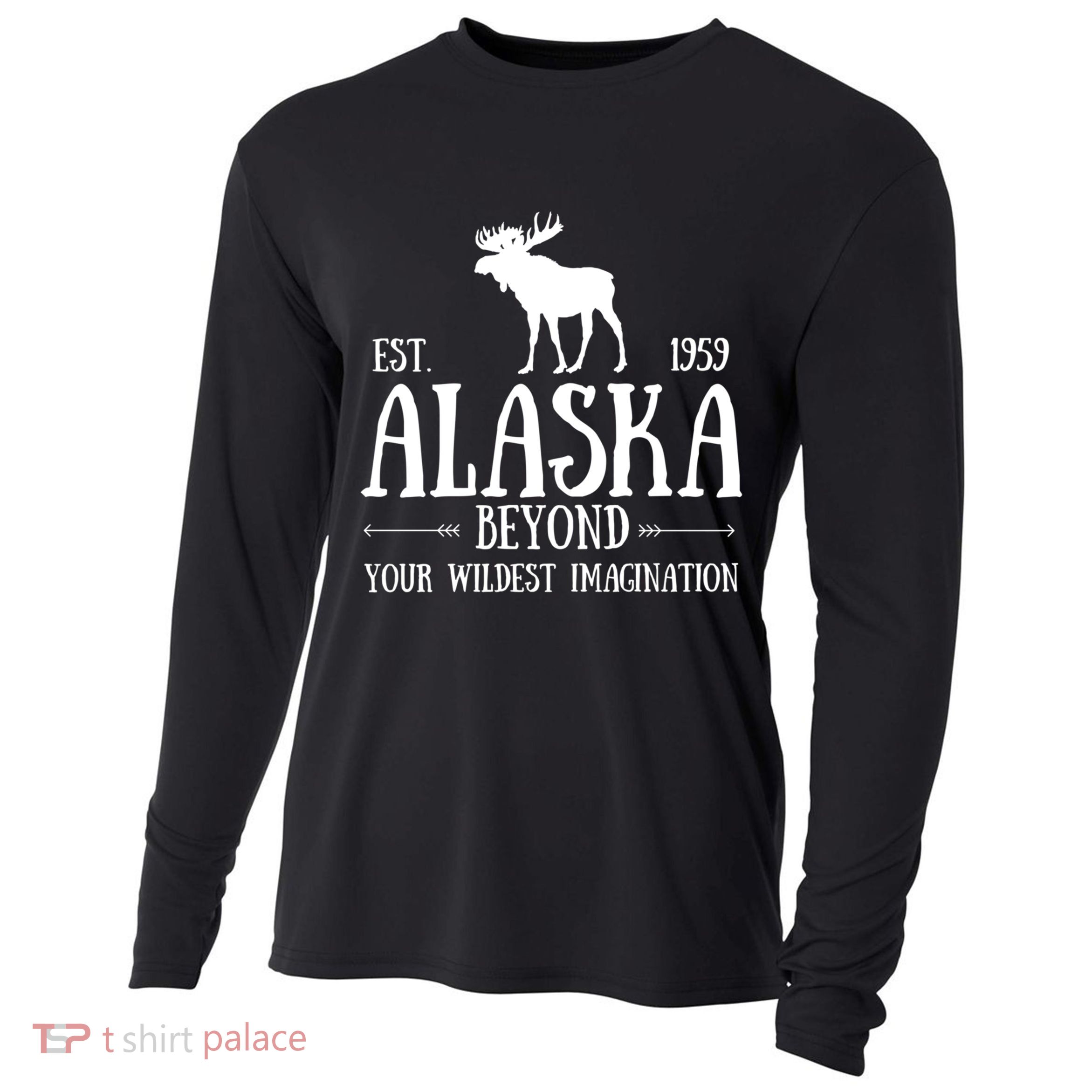 Moose Alaska Gift Mountain Last Frontier Alaska Cute Gift Cooling Performance Long Sleeve Crew