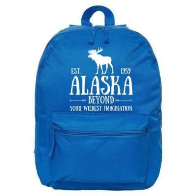 Moose Alaska Gift Mountain Last Frontier Alaska Cute Gift 16 in Basic Backpack