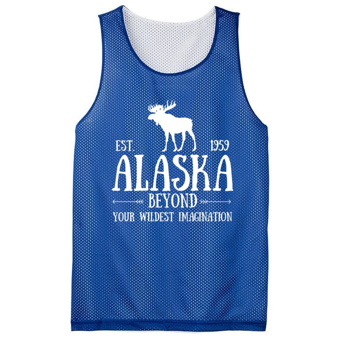 Moose Alaska Gift Mountain Last Frontier Alaska Cute Gift Mesh Reversible Basketball Jersey Tank