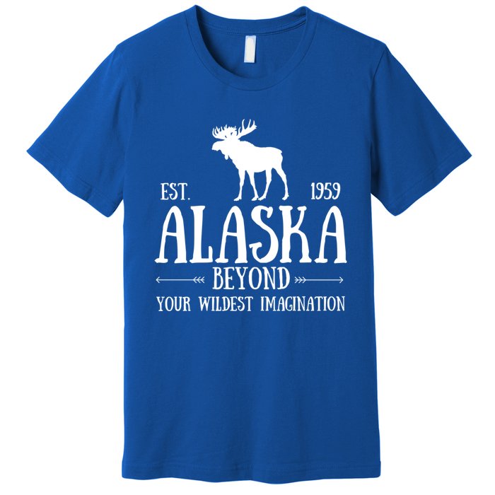 Moose Alaska Gift Mountain Last Frontier Alaska Cute Gift Premium T-Shirt