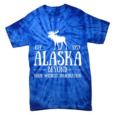 Moose Alaska Gift Mountain Last Frontier Alaska Cute Gift Tie-Dye T-Shirt