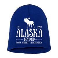 Moose Alaska Gift Mountain Last Frontier Alaska Cute Gift Short Acrylic Beanie