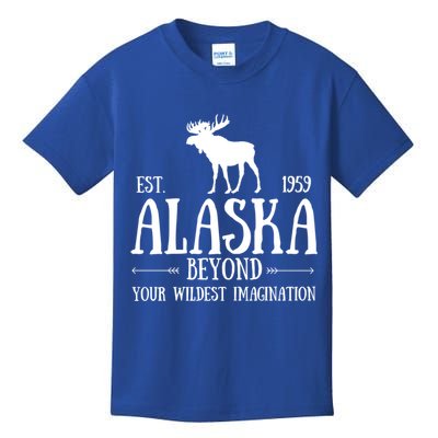 Moose Alaska Gift Mountain Last Frontier Alaska Cute Gift Kids T-Shirt