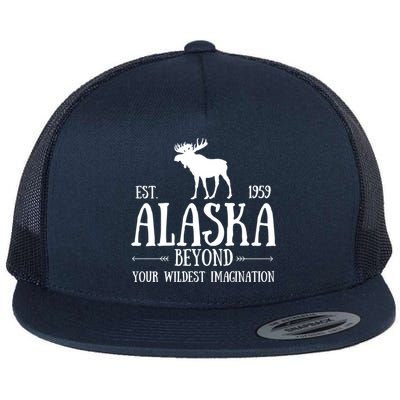 Moose Alaska Gift Mountain Last Frontier Alaska Cute Gift Flat Bill Trucker Hat