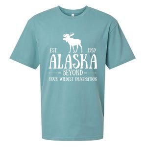 Moose Alaska Gift Mountain Last Frontier Alaska Cute Gift Sueded Cloud Jersey T-Shirt