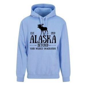 Moose Alaska Gift Mountain Last Frontier Alaska Cute Gift Unisex Surf Hoodie