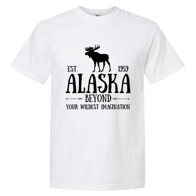 Moose Alaska Gift Mountain Last Frontier Alaska Cute Gift Garment-Dyed Heavyweight T-Shirt