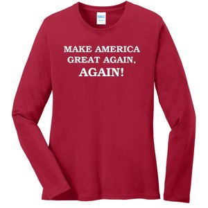 Make America Great Again, Again! Trump Rally #SaveAmerica Ladies Long Sleeve Shirt