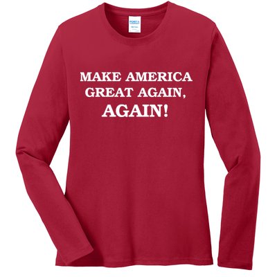 Make America Great Again, Again! Trump Rally #SaveAmerica Ladies Long Sleeve Shirt