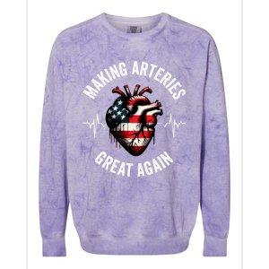 Making Arteries Great Again Meaningful Gift Colorblast Crewneck Sweatshirt