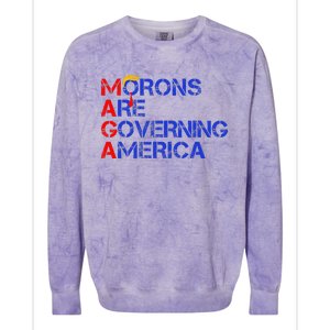 Morons Are Governing America Funny Trump 2024 Colorblast Crewneck Sweatshirt