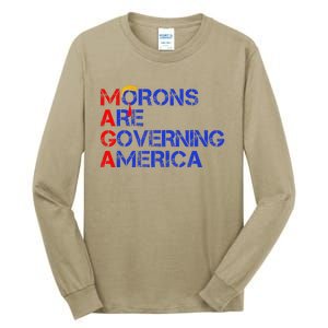 Morons Are Governing America Funny Trump 2024 Tall Long Sleeve T-Shirt