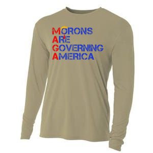 Morons Are Governing America Funny Trump 2024 Cooling Performance Long Sleeve Crew