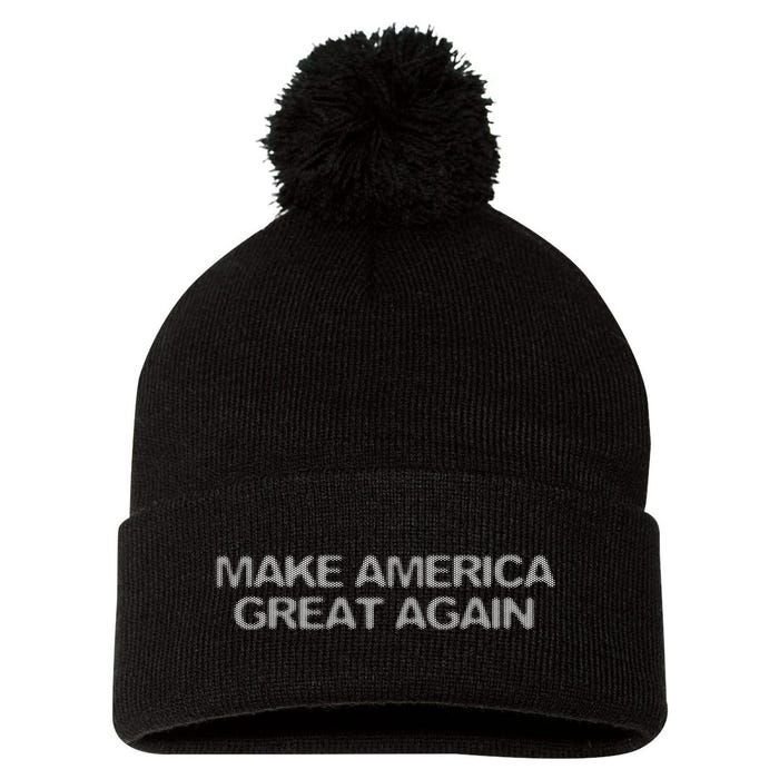 Make America Great Again President Trump 2024 Patriotic Pom Pom 12in Knit Beanie