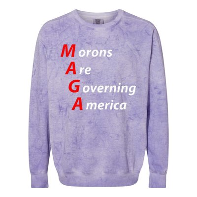 Morons Are Governing America Anti Trump Political Colorblast Crewneck Sweatshirt