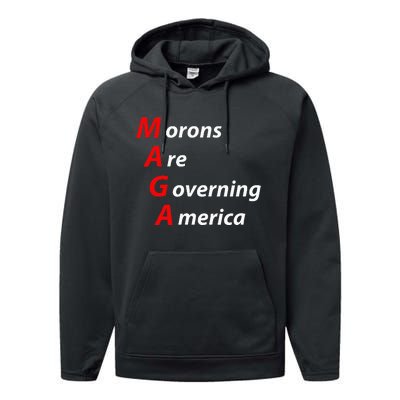 Morons Are Governing America Anti Trump Political Performance Fleece Hoodie