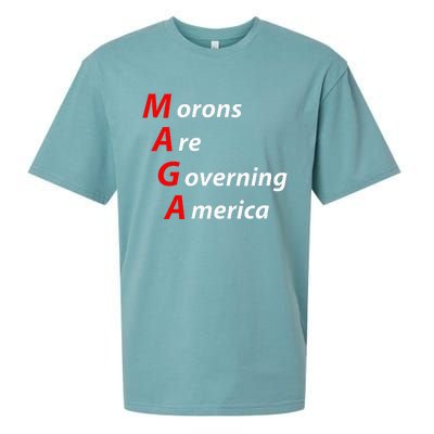 Morons Are Governing America Anti Trump Political Sueded Cloud Jersey T-Shirt