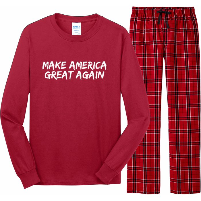 Make America Great Again President Trump 2024 Patriotic Long Sleeve Pajama Set